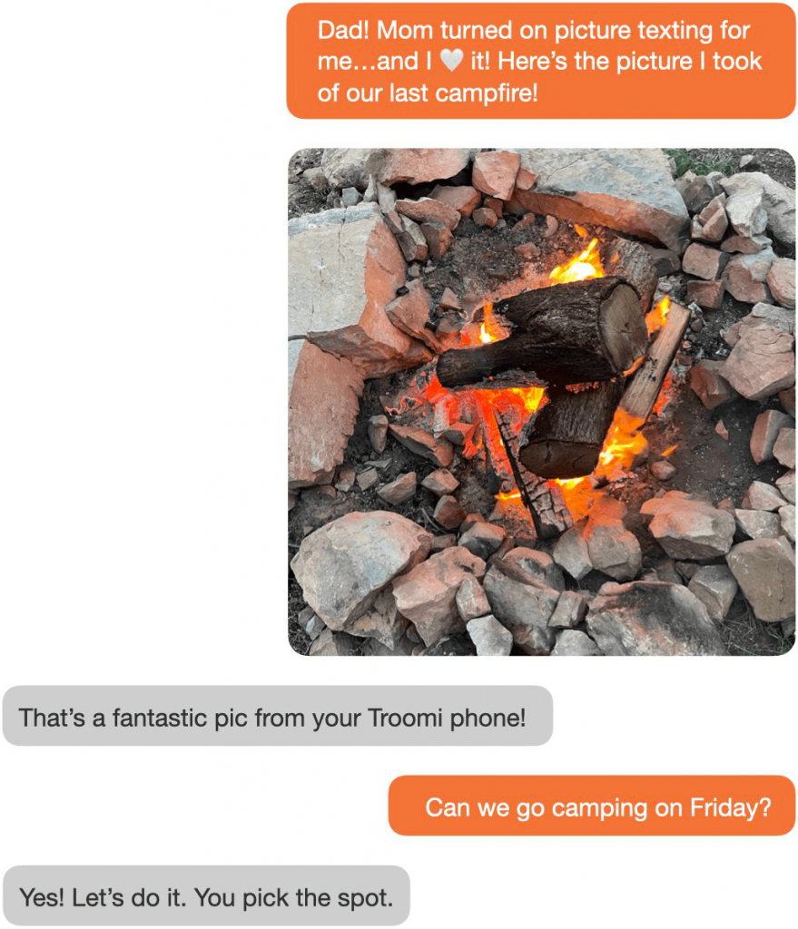 Text exchange between father and son