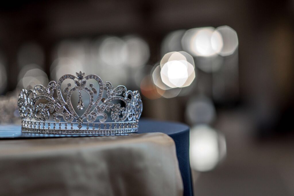 a princess tiara on a table