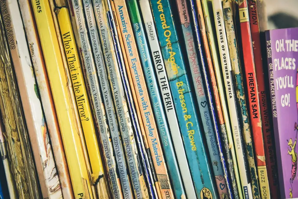 close up of children's books