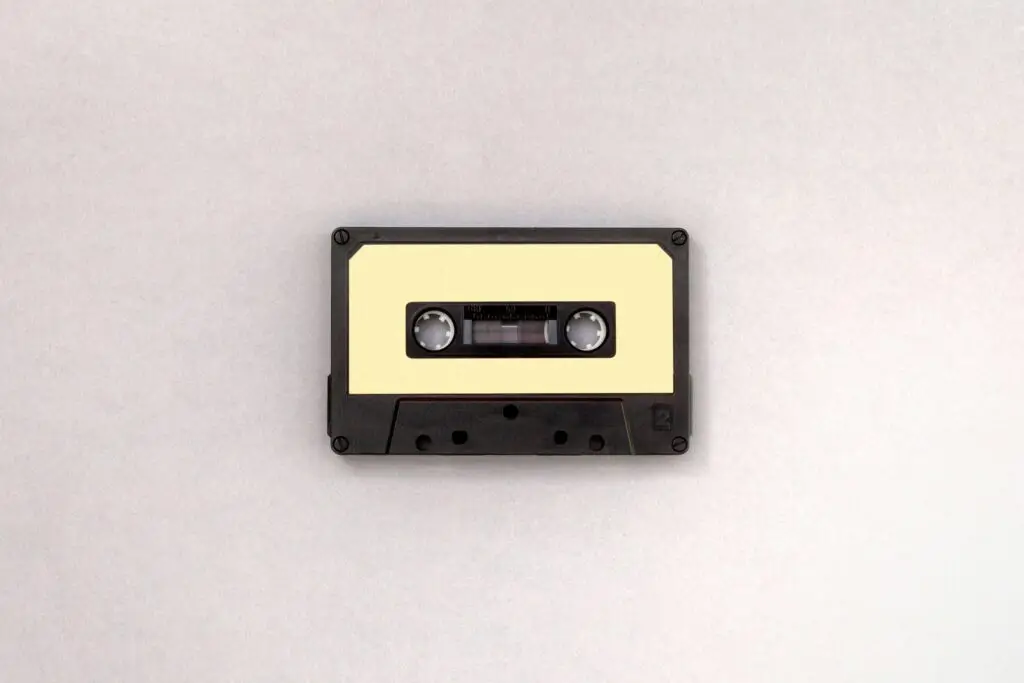 white and black cassette tape