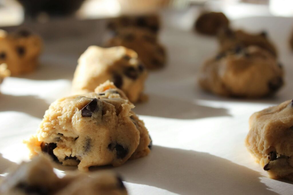 close up of cookie dough