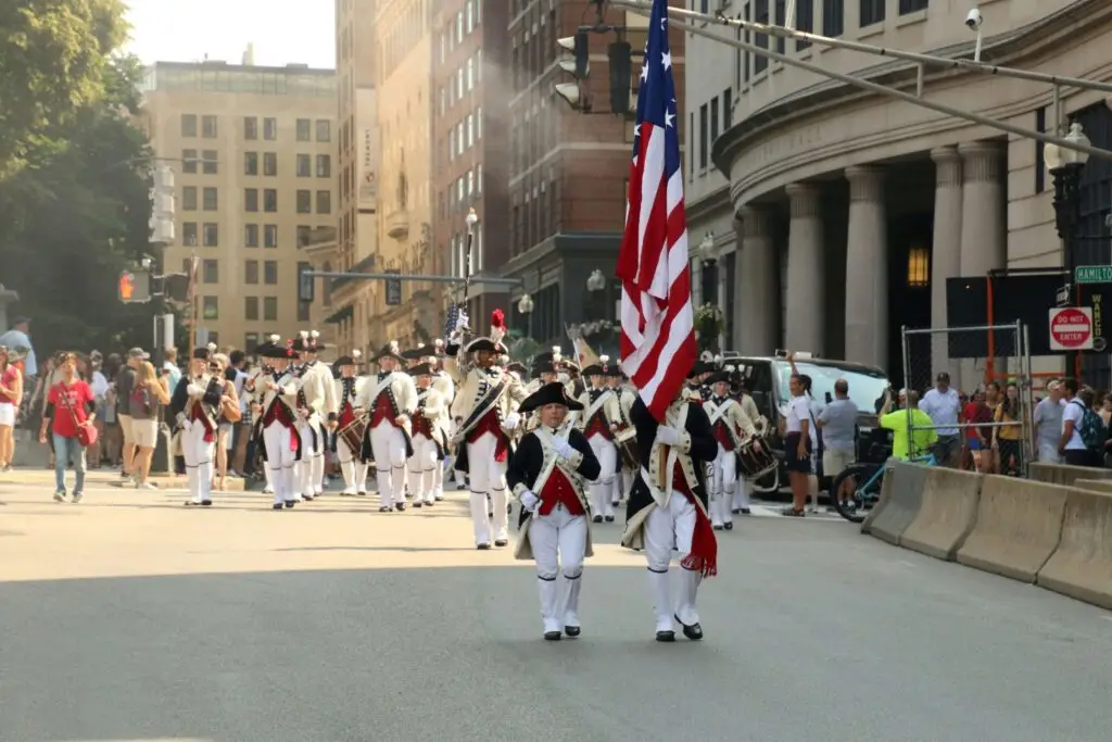 independence day reenactment in parade