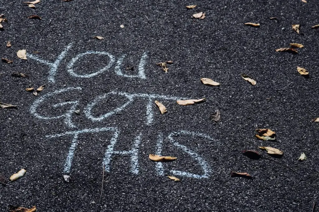 you got this written in blue chalk on the road