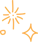 Illustration of a stylized yellow spark and star, symbolizing the bright impact of understanding technology on teen mental health. The spark features radiating lines, and the star has curved edges, both set against a transparent background.