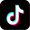 Black background with a white, music note-shaped logo featuring a red and blue shadow effect, symbolizing the TikTok app icon, subtly hinting at discussions around the impact of social media on teen mental health.