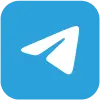 Blue square icon featuring a white paper airplane, symbolizing the Telegram messaging app logo, highlights its role in the impact of social media on teen mental health.