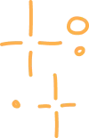 An abstract illustration of orange geometric shapes on a transparent background explores the intersection of crosses, dots, and a circle, subtly symbolizing the complexity of understanding technologys impact on teen mental health.