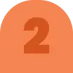 A rounded orange shape with the number 2 in a darker shade of orange prominently displayed in the center, symbolizing the balance of understanding technology and nurturing teen mental health.