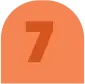 Orange background with a large, bold number 7 displayed in the center in a darker shade of orange, symbolizing progress. The overall shape is rounded at the top, echoing the importance of understanding technology in shaping teen mental health.