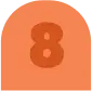 The image portrays an orange arch-shaped icon with a darker orange number 8 centered on it, subtly symbolizing understanding technologys impact on teen mental health.