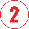 A bold red number 2 centered inside a thin red circle on a light gray background.