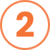 An orange number 2 centered inside an orange circle on a white background.
