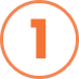 An orange number 1 centered inside an orange circle on a white background.