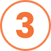An orange number 3 centered inside an orange circle on a white background.