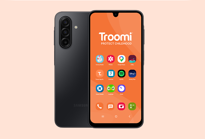 Photo of a Troomi phone home screen