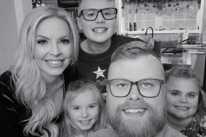 Dana Taylor is shown with her family.
