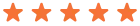 Five orange stars in a horizontal row on a light gray background, representing a five-star rating.